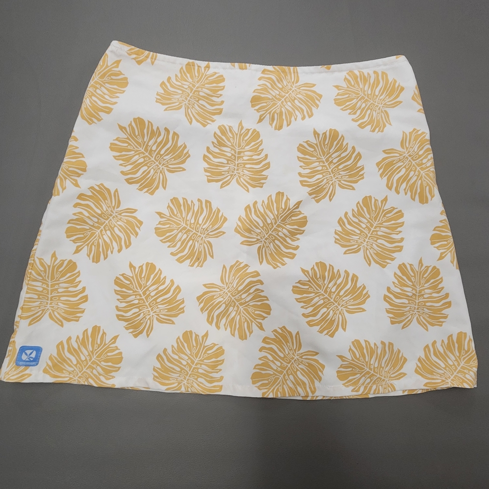 Carve Designs White and Yellow Leaf Print Mini Skirt